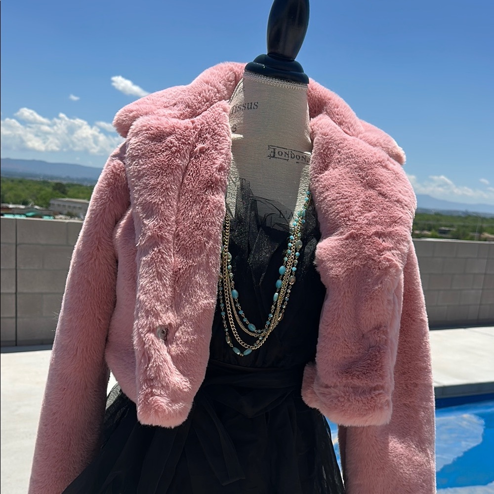 Forever 21 Pink Teddy Jacket Plush Cozy Style